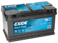 EXIDE Start-Stop Efb EL752 /  12V, 75Ah, 730A /  315x175x175 - +