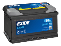 EXIDE Excell EB800 / 12V, 80AH, 640A / 315x175x190 -/+