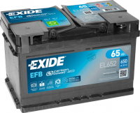 EXIDE Start-Stop Efb EL652 / 12V, 65Ah, 650A / 278x175x175  - +