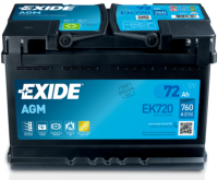 EXIDE Agm EK720 / 12V,  72Ah, 760A /  278x175x190 - +