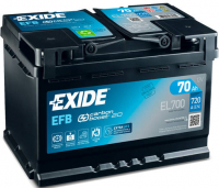 EXIDE Start-Stop Efb EL700 / 12V, 70Ah, 760A / 278x175x190 - +
