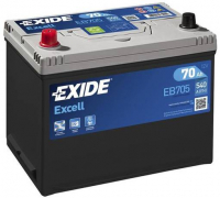 EXIDE Excell EB705 / 12V, 70Ah, 540A / 270x173x222 + -