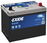 EXIDE Excell EB704 / 12V, 70Ah, 540A / 270x173x222 - +
