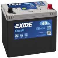 EXIDE Excell EB604 / 12V, 60Ah, 390A / 230x173x222 - +