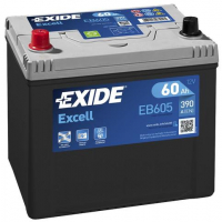 EXIDE Excell EB605 / 12V, 60Ah, 390A /  230x173x222 + -