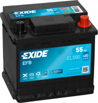 EXIDE Agm EL550 / 12V, 55Ah, 540A / 207x175x190 - +
