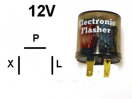VILKKURELE 12V 3-napainen ELEKTRONINEN