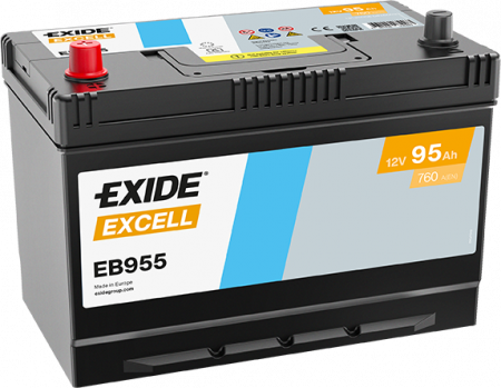 EXIDE Excell EB955 / 12V, 95Ah, 760A / 306x173x222 + -